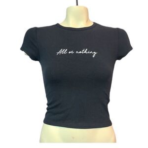 Topshop‎ Black All or Nothing Baby Tee Size US 2